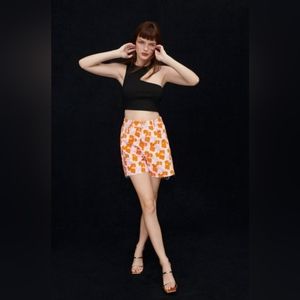 Zara Cut Out Ribbed Crop Top in Black